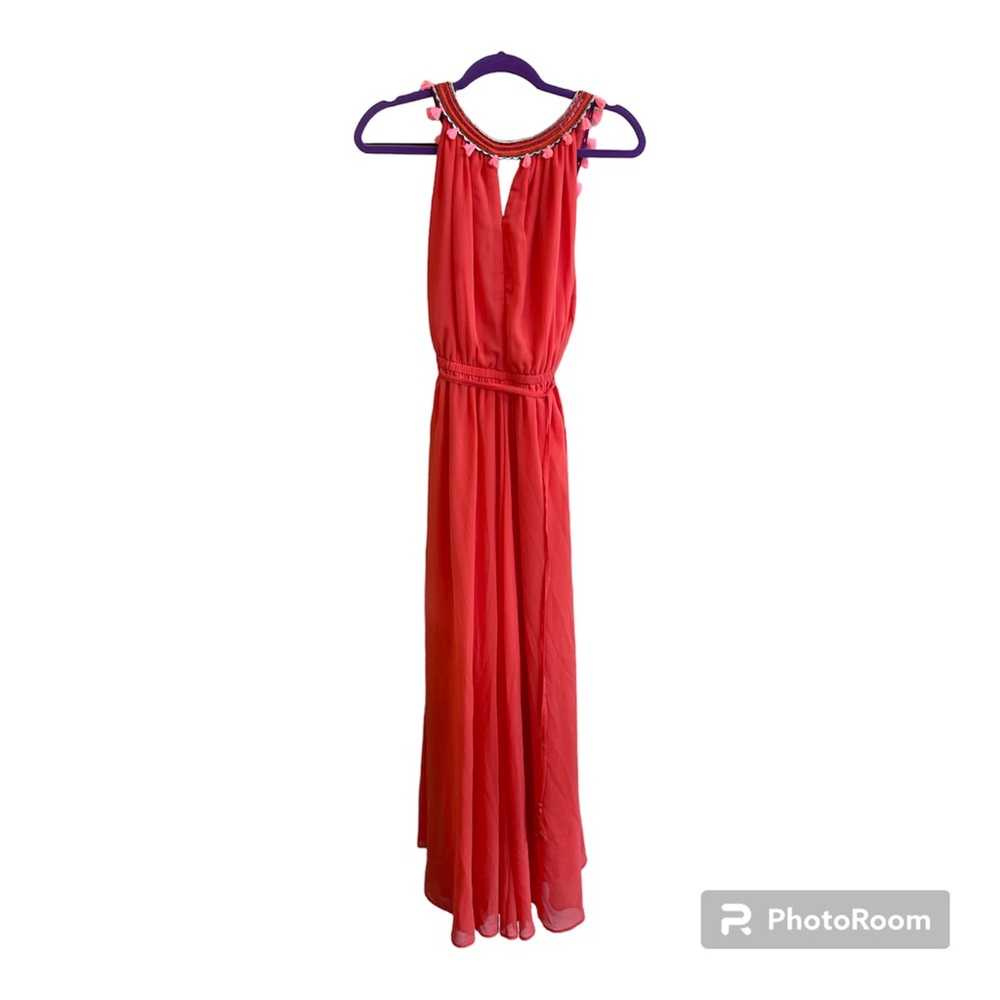 lane bryant orange dress 1970s Lane Bryant Orange Nylon Maxi Nightgown: Plus Size Vintage House Dress